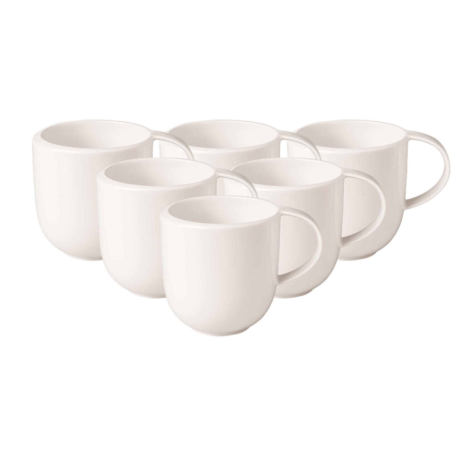 BECHER MIT HENKEL NewMoon weiß 390 ml 6er Set - Weiß, Keramik (0.39L) - Villeroy & Boch