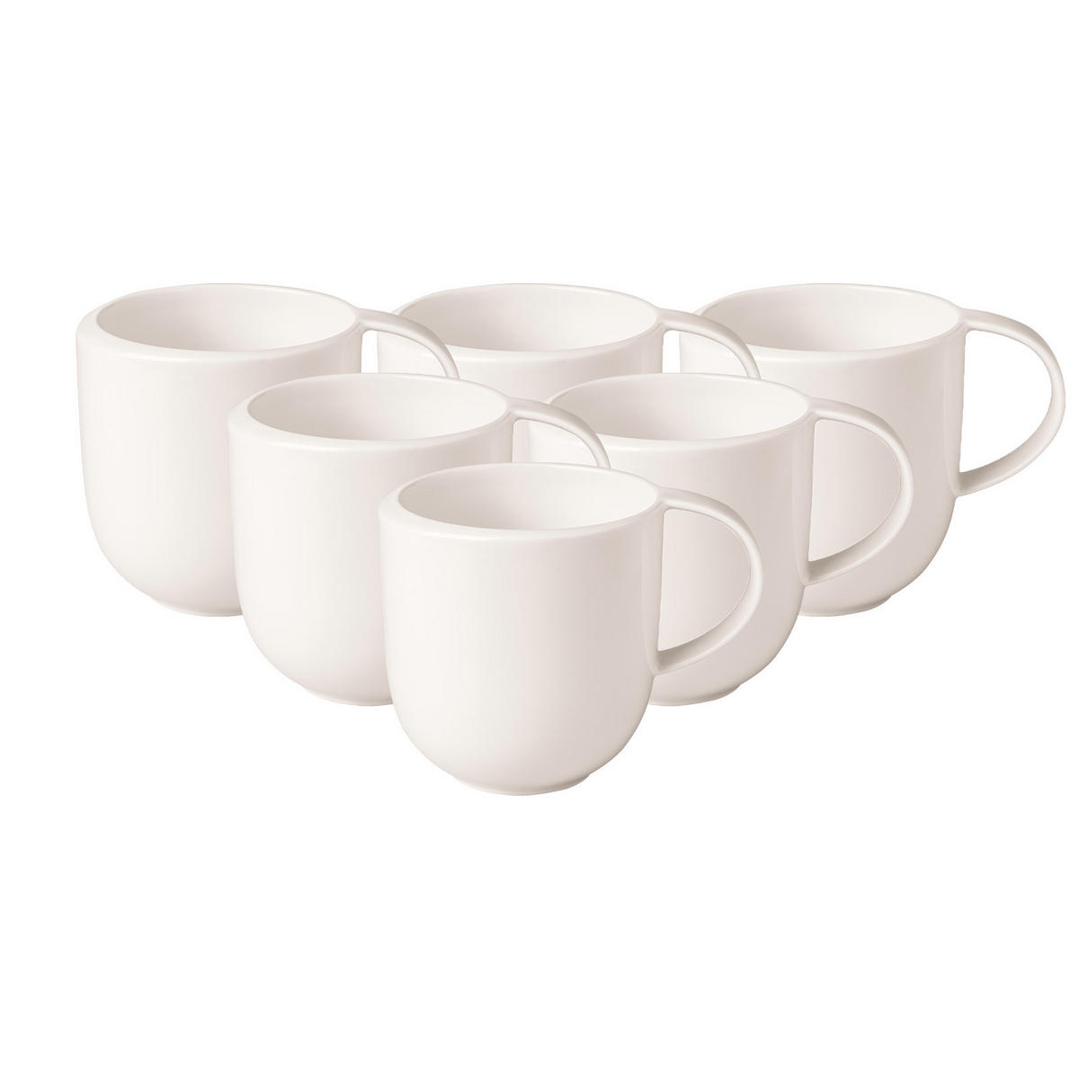 BECHER MIT HENKEL NewMoon weiß 390 ml 6er Set - Weiß, Keramik (0.39L) - Villeroy & Boch