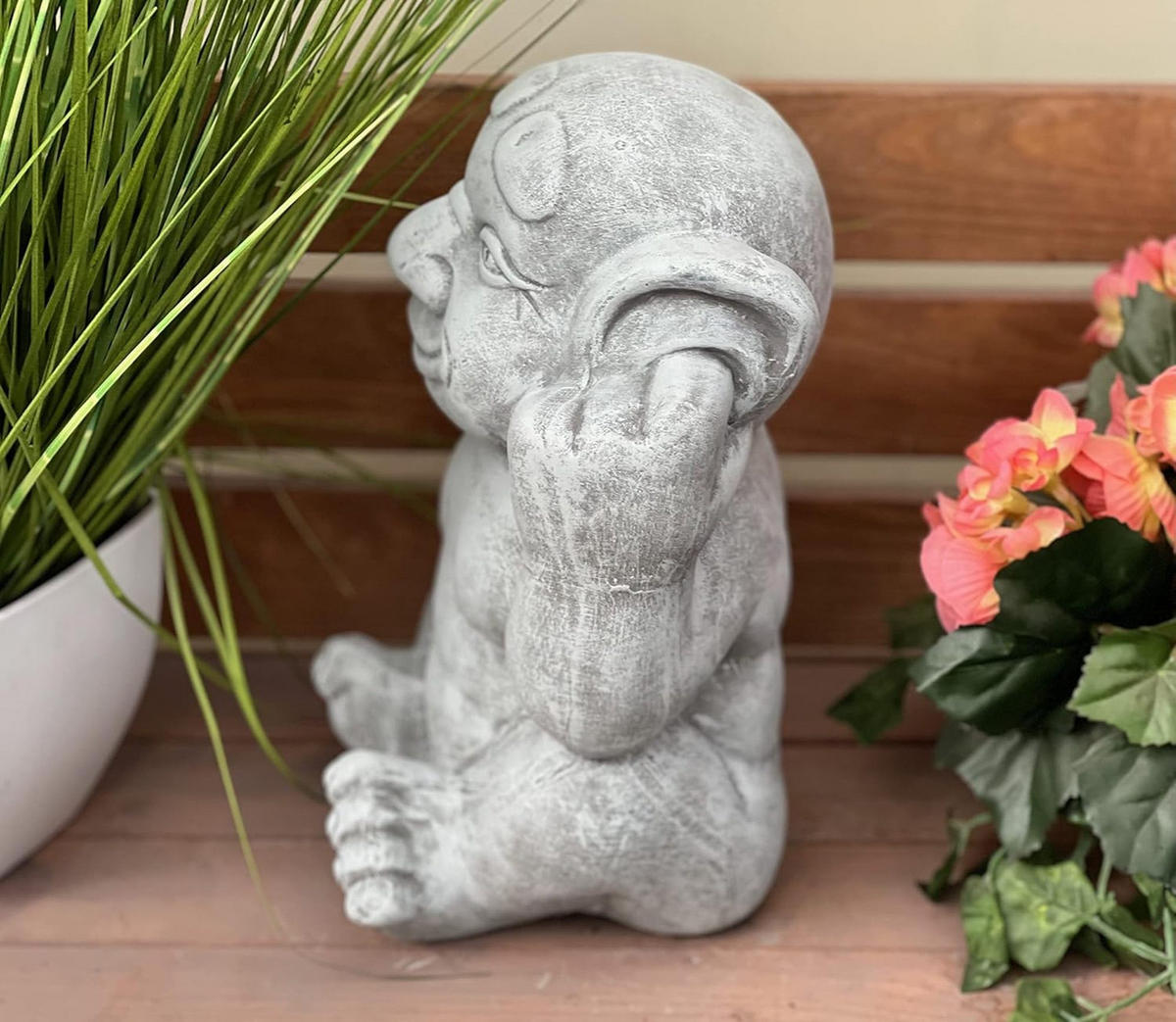 STEINFIGUR Troll Gnom Ohrbohrer Steinguss frostfest - Grau, Stein (16/28/20cm) - stoneandstyle