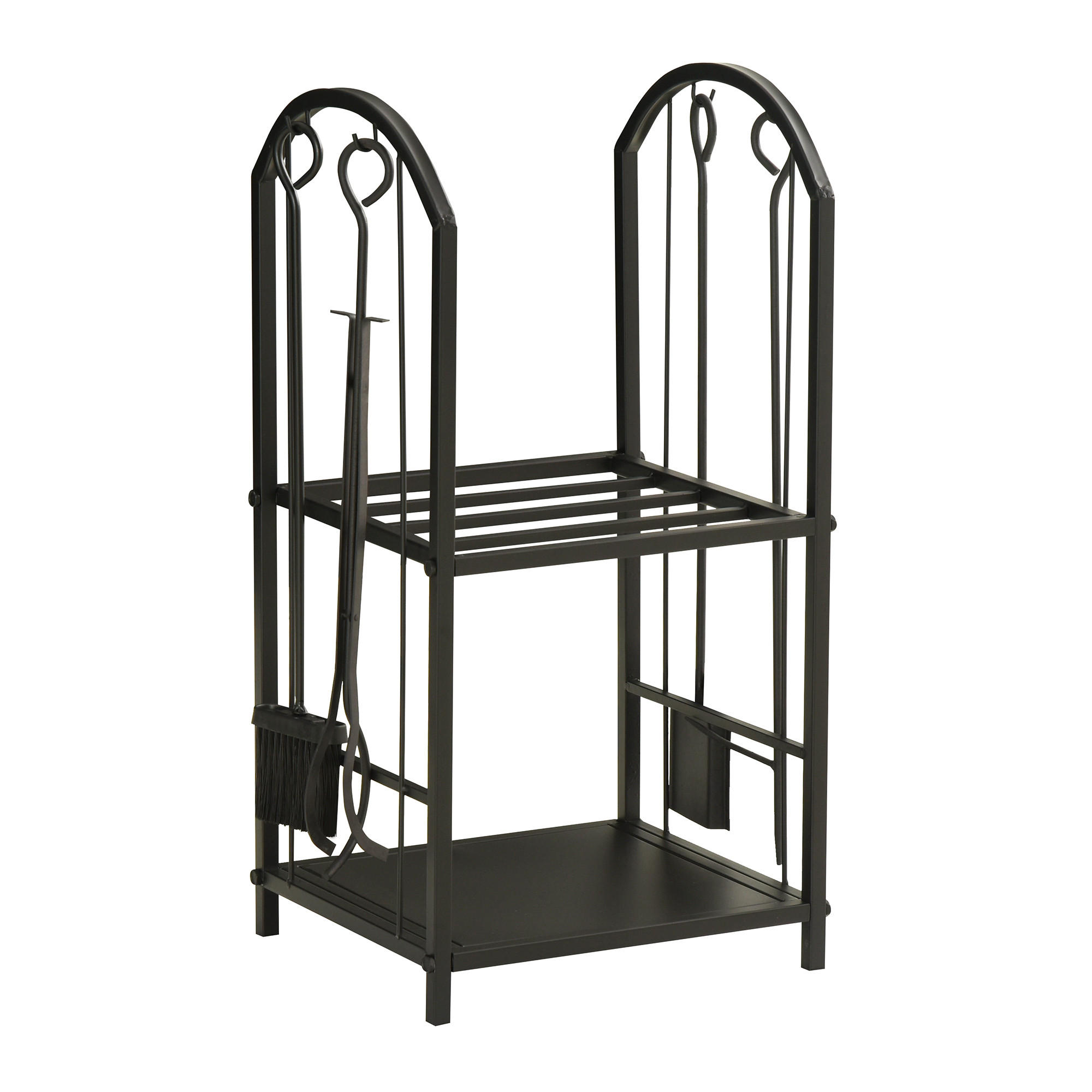 KAMINHOLZSTÄNDER, Metall, Schwarz - Schwarz, Metall (32.5/74.5/41.5cm) - Outsunny