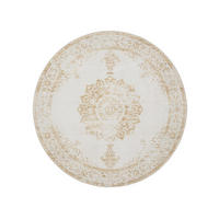VINTAGE-TEPPICH George waschbar ø 160 cm rund - Gelb/Creme, Kunststoff (160/160cm) - benuta