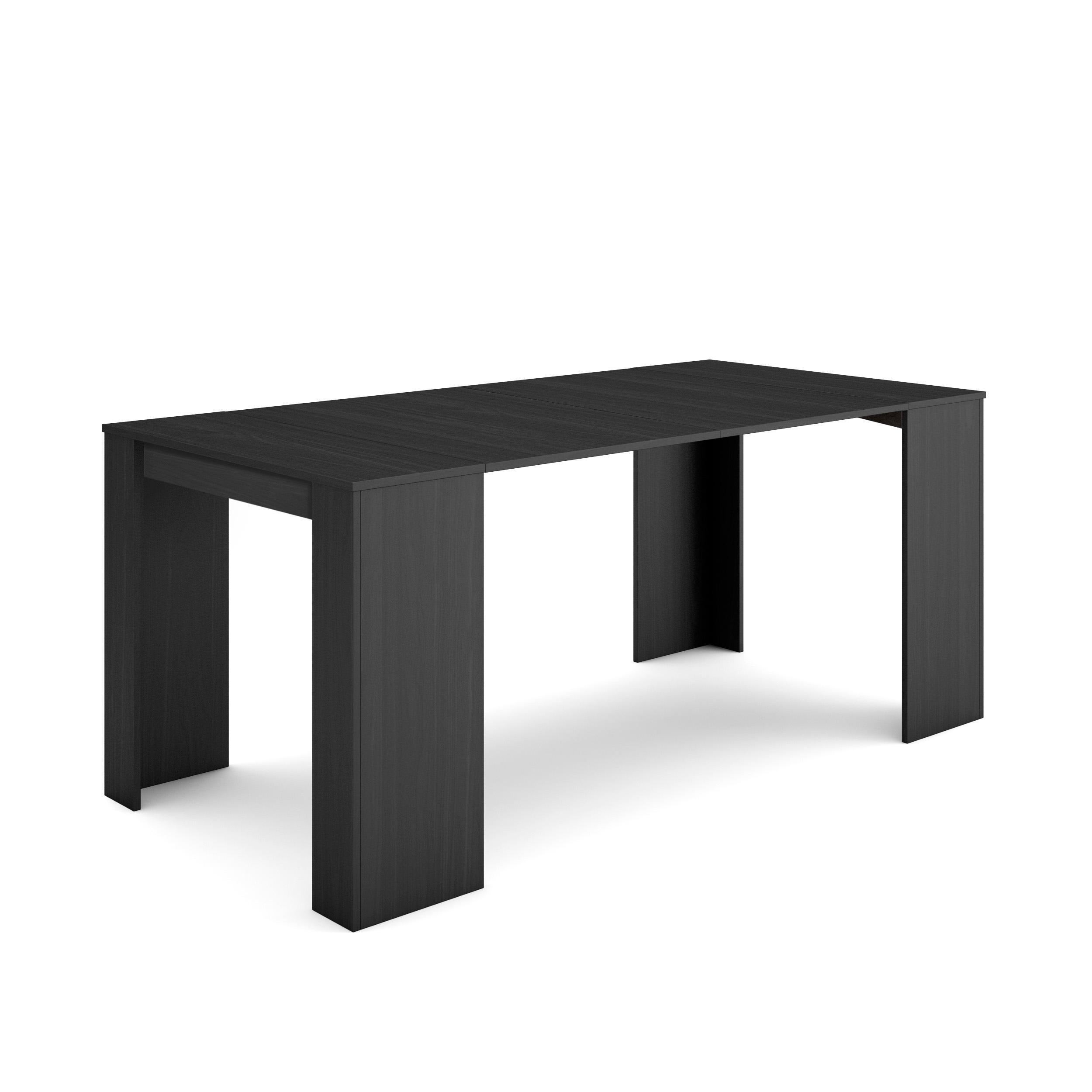 KONSOLENTISCH, ausziehbar bis 180 cm, Schwarz - Schwarz, Holzwerkstoff (180/180/77cm) - Skraut Home