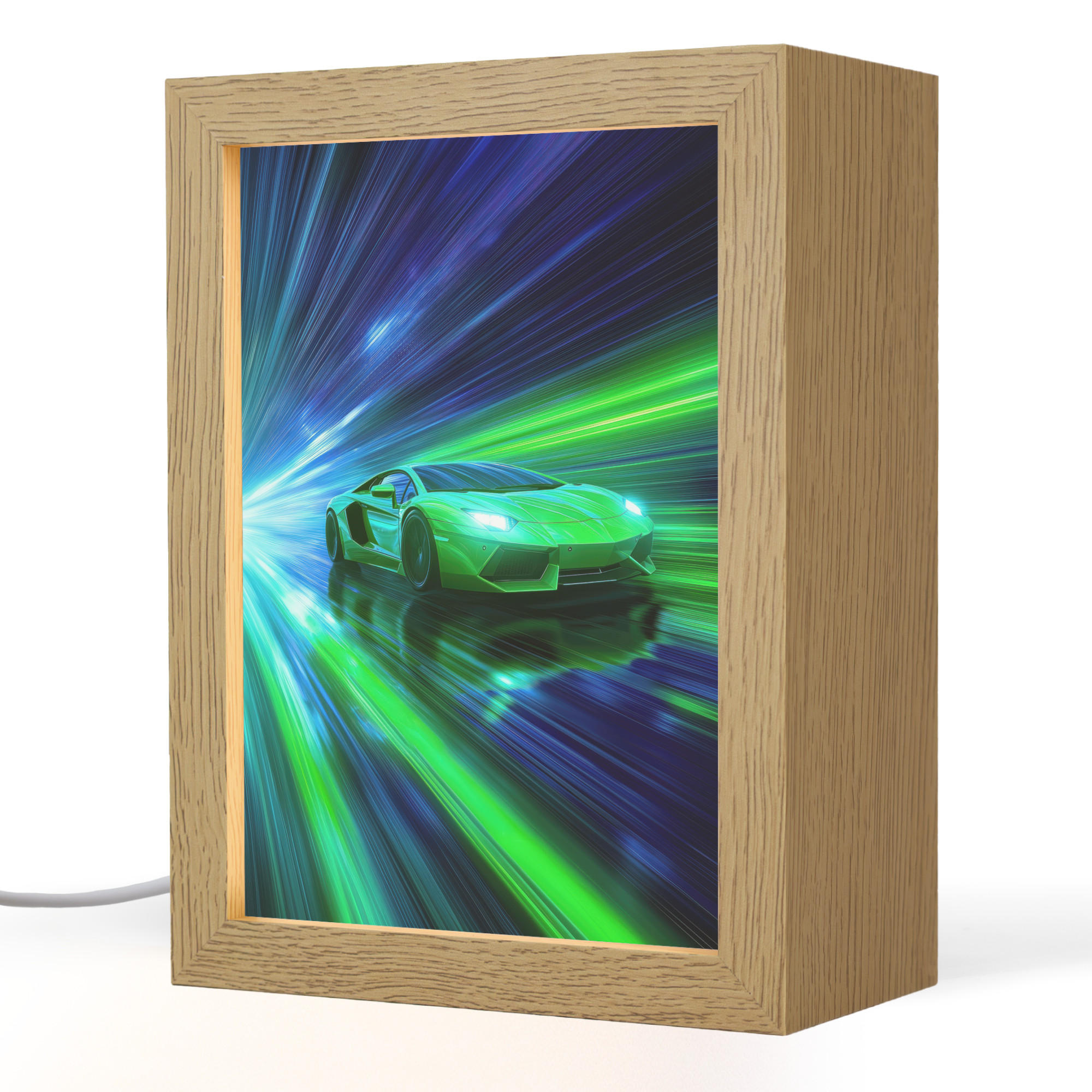 OnlyWow NOČNÍ LAMPIČKA Rychlost - Lehké - Sportovní vůz - Zelená 15x20 cm