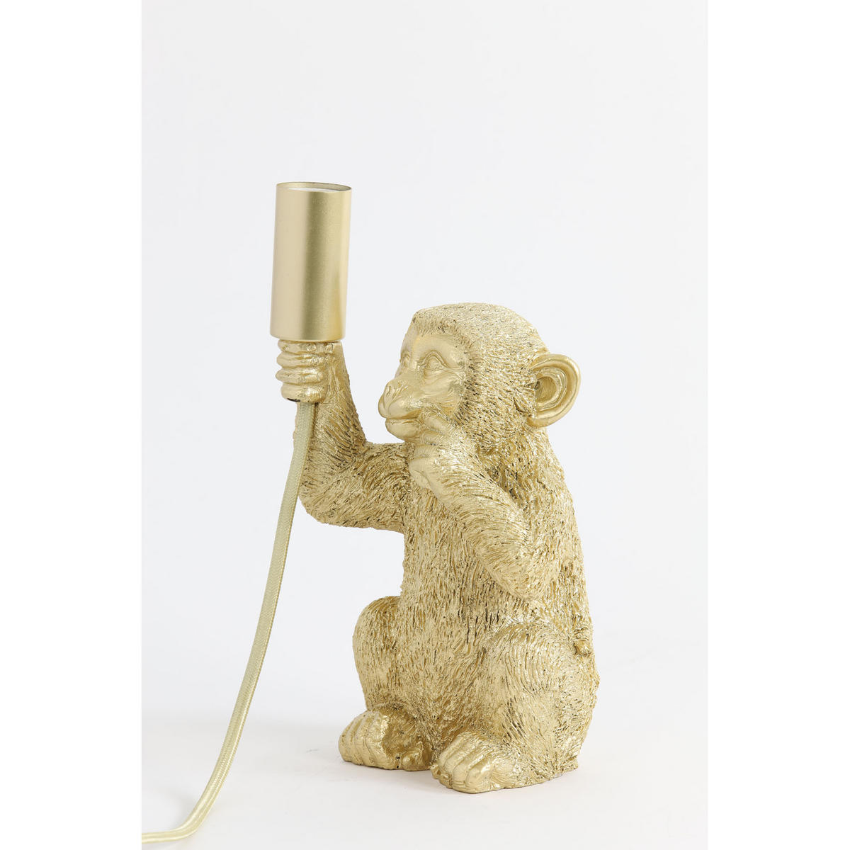 TISCHLAMPE Affe Gold 13/12,5/23,5 cm - Goldfarben, Kunststoff (13/12.5/23.5cm) - Light & Living