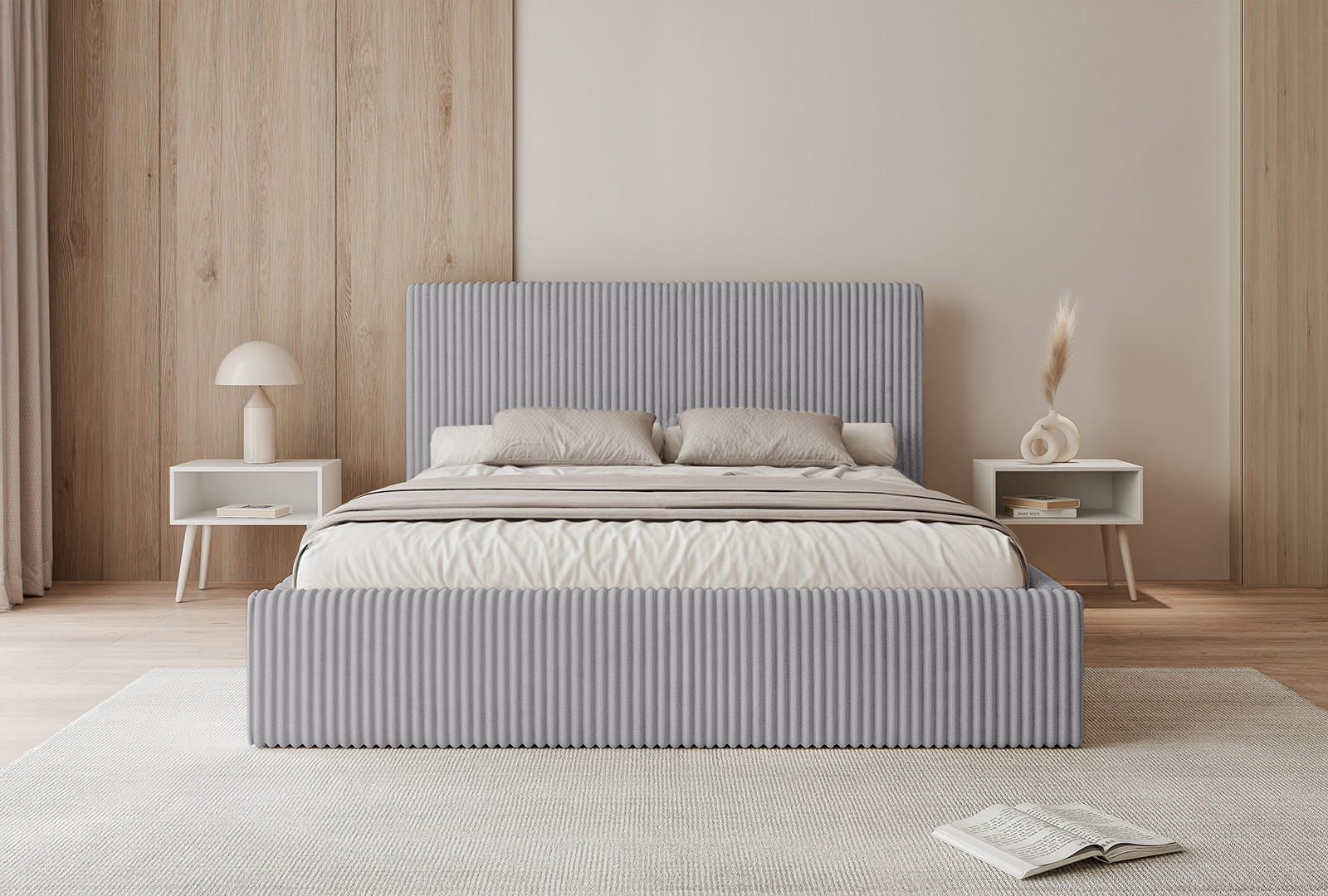 Thumbnail - Fedve Polsterbett, Grau, Textil, 160x200 cm, Schlafzimmer, Betten