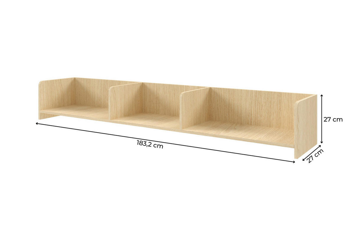 WANDREGAL PAURO 11 183/27/27 cm in Eiche Mavelie / Macadamia - Eichefarben/Beige, Holzwerkstoff (183/27/27cm) - Deine Möbel 24