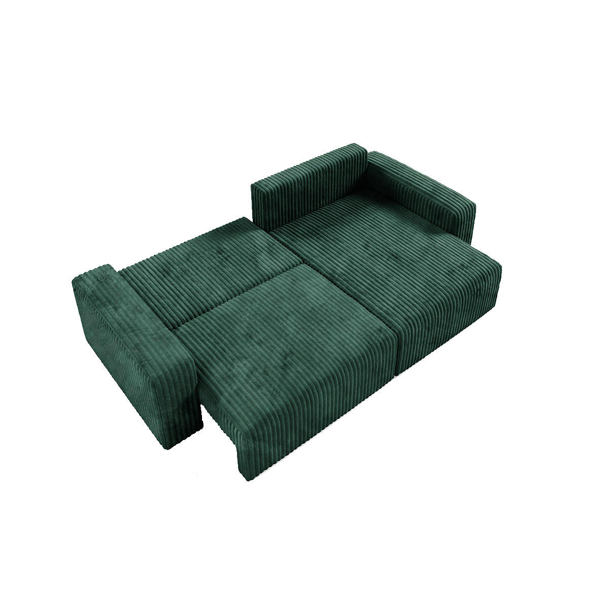 ECKSOFA Angela 3 Sitzplätze Tannengrün - Grün, Holz (252/149cm) - Petits-meubles