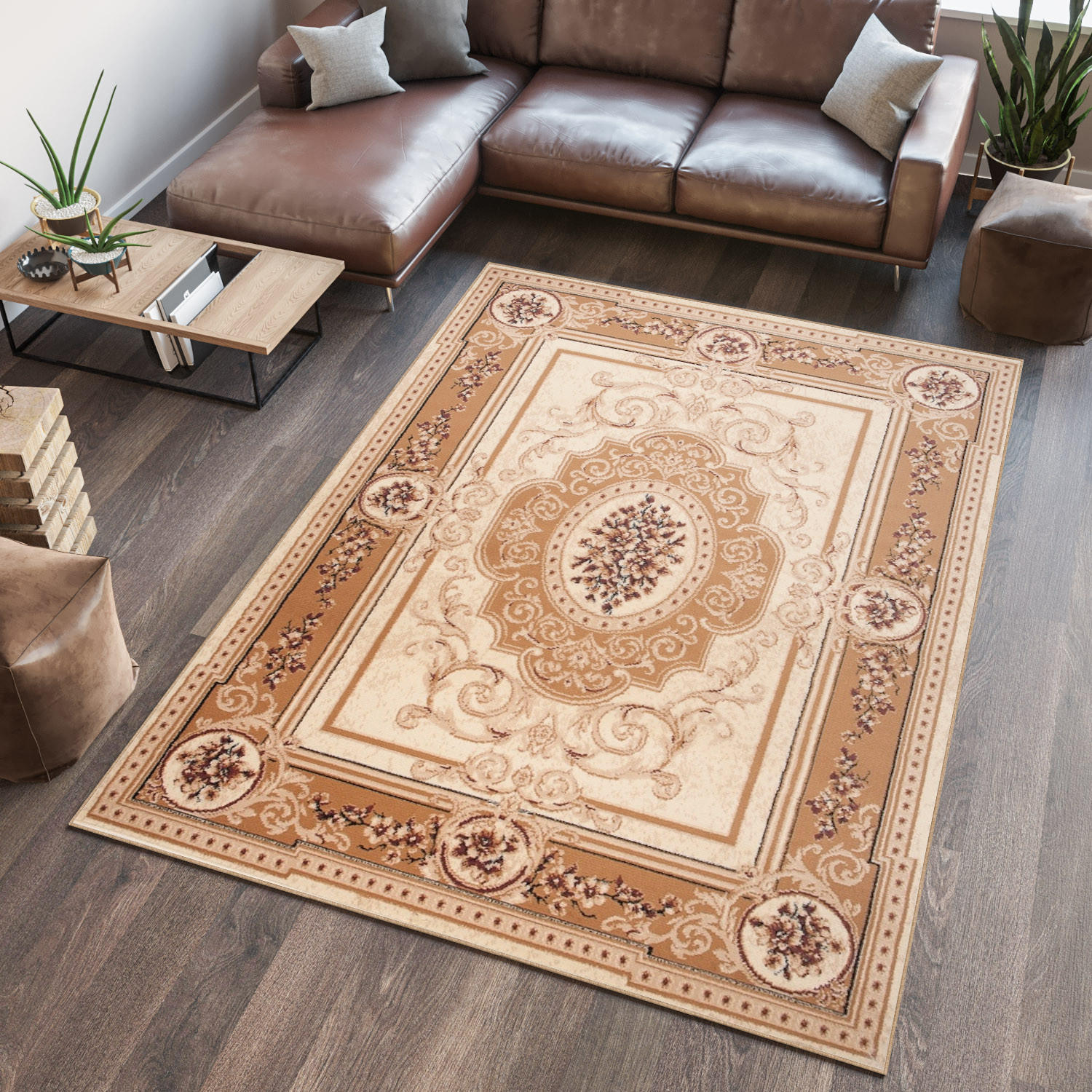 TEPPICH ATLAS Beige Braun 70/130 cm - Beige/Braun, Textil (70/130cm) - Tapiso