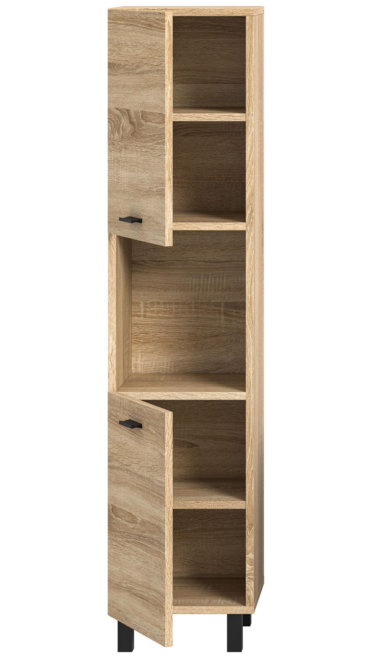BADSCHRANK Boston/Tampa Bad in Eiche Sonoma Nachbildung - modernes Design - B/H/T: 30x125x29 cm - Sonoma Eiche, Holzwerkstoff (30/125/29cm)