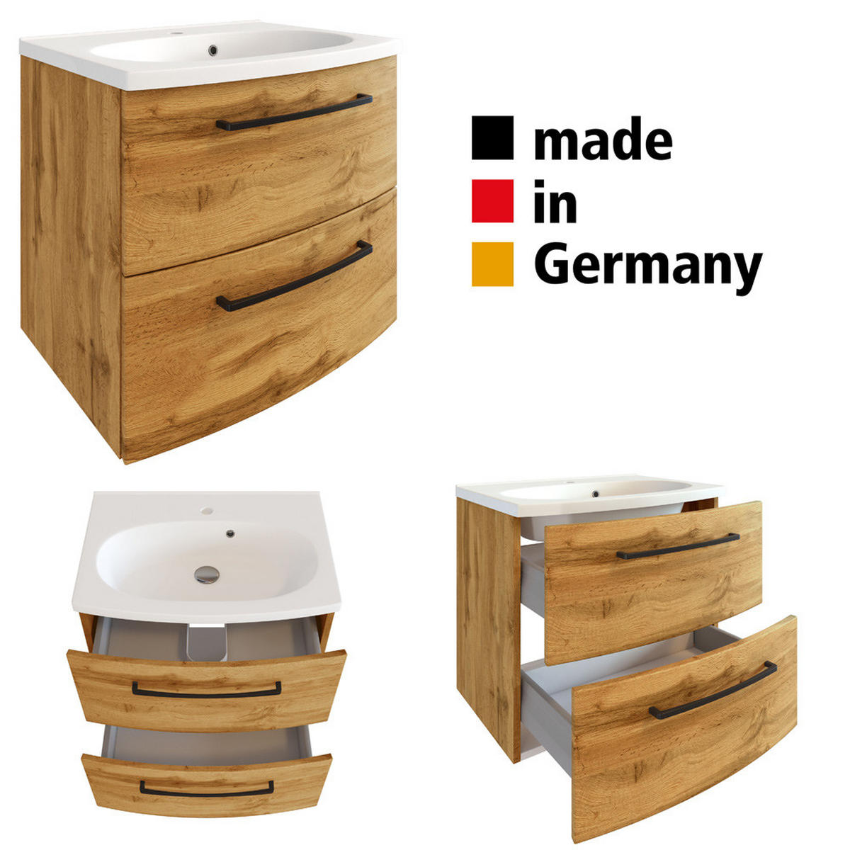 WASCHTISCH Morisson-03 - Braun, Holzwerkstoff (60/54/45cm) - Lomado