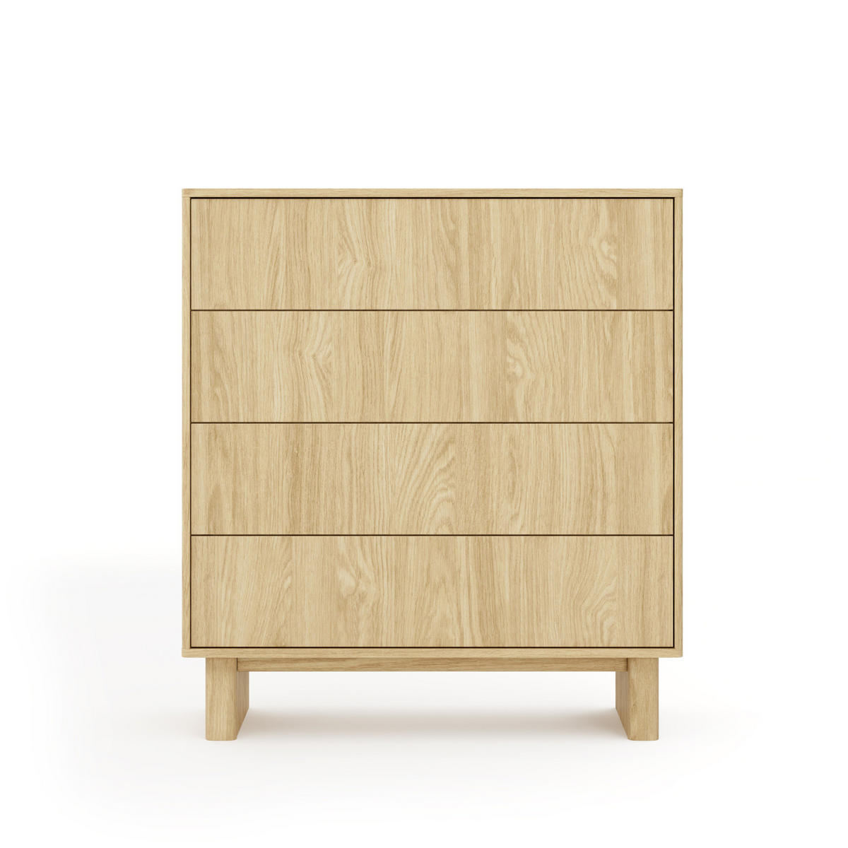KOMMODE VIRONE (Geölte Eiche, 4 Schubladen, Vollauszug, Push-to-Open) - Eichefarben, Holz/Holzwerkstoff (93/103/38cm) - Ravio