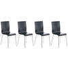 BESUCHERSTUHL 4er Set Holz schwarz - Schwarz, Holz/Metall (43/87/47cm) - CLP