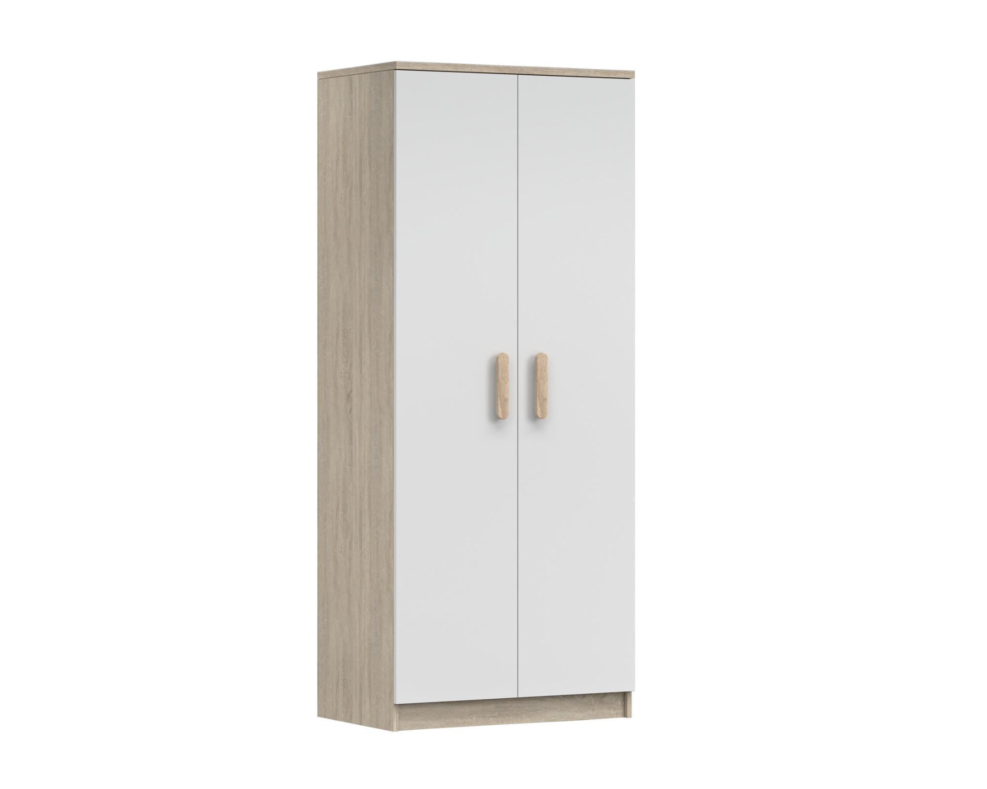 Deine Möbel 24 Kinderkleiderschrank Weiß, Sonoma Eiche 80x192x50 cm