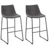 BARSTUHL 2er-Set Polsterbezug Grau Franks - Grau, Textil/Metall (46/99/46cm) - Beliani