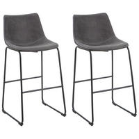 BARSTUHL 2er-Set Polsterbezug Grau Franks - Grau, Textil/Metall (46/99/46cm) - Beliani