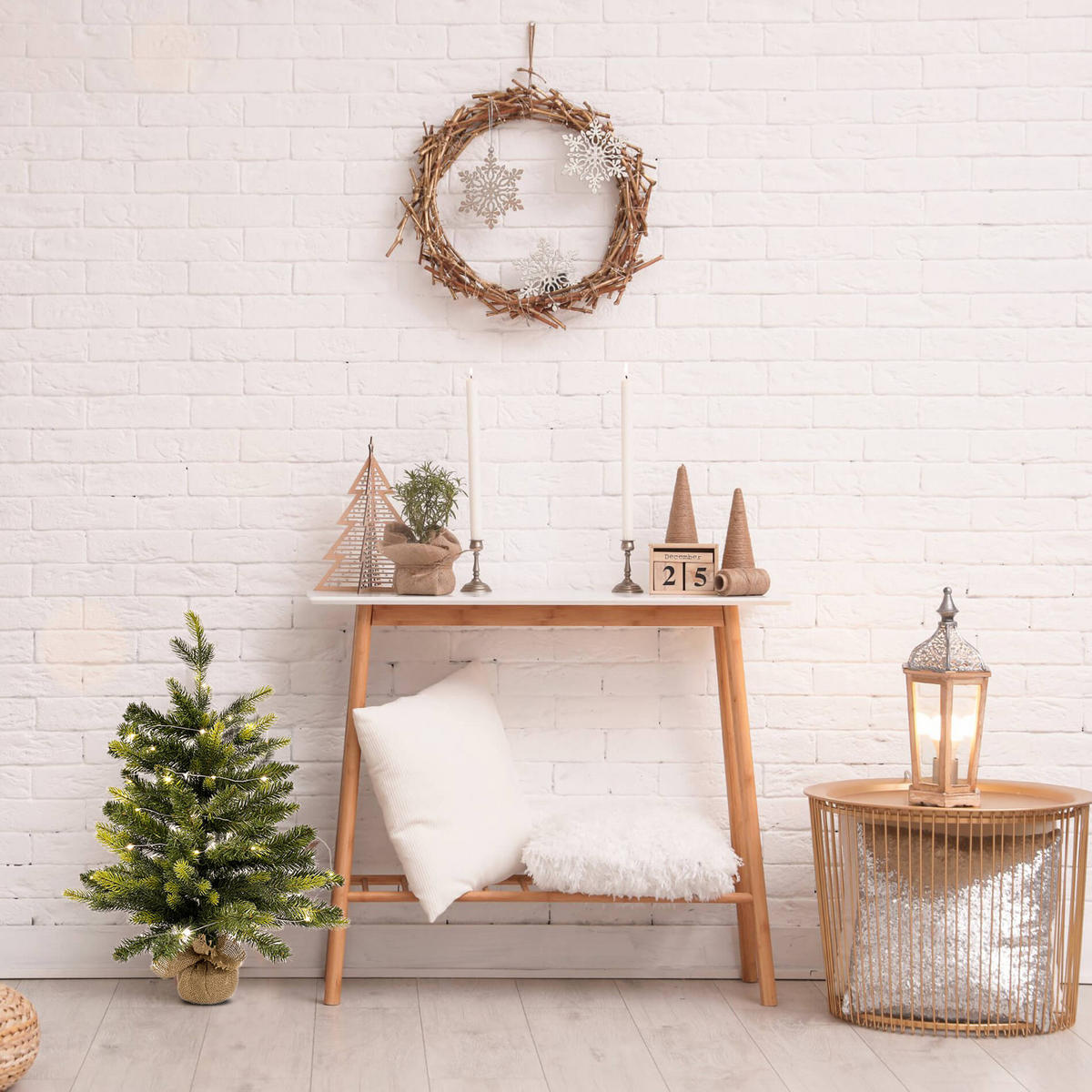 LED-TISCH-WEIHNACHTSBAUM Grün 35/35/60 cm - Grün, Kunststoff (60cm) - Mobili Rebecca