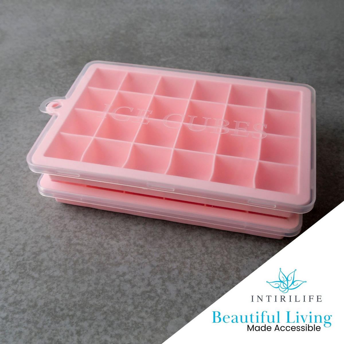 EISWÜRFELFORM 2er Set - Rosa, Kunststoff (13/2.5/18cm) - Intirilife