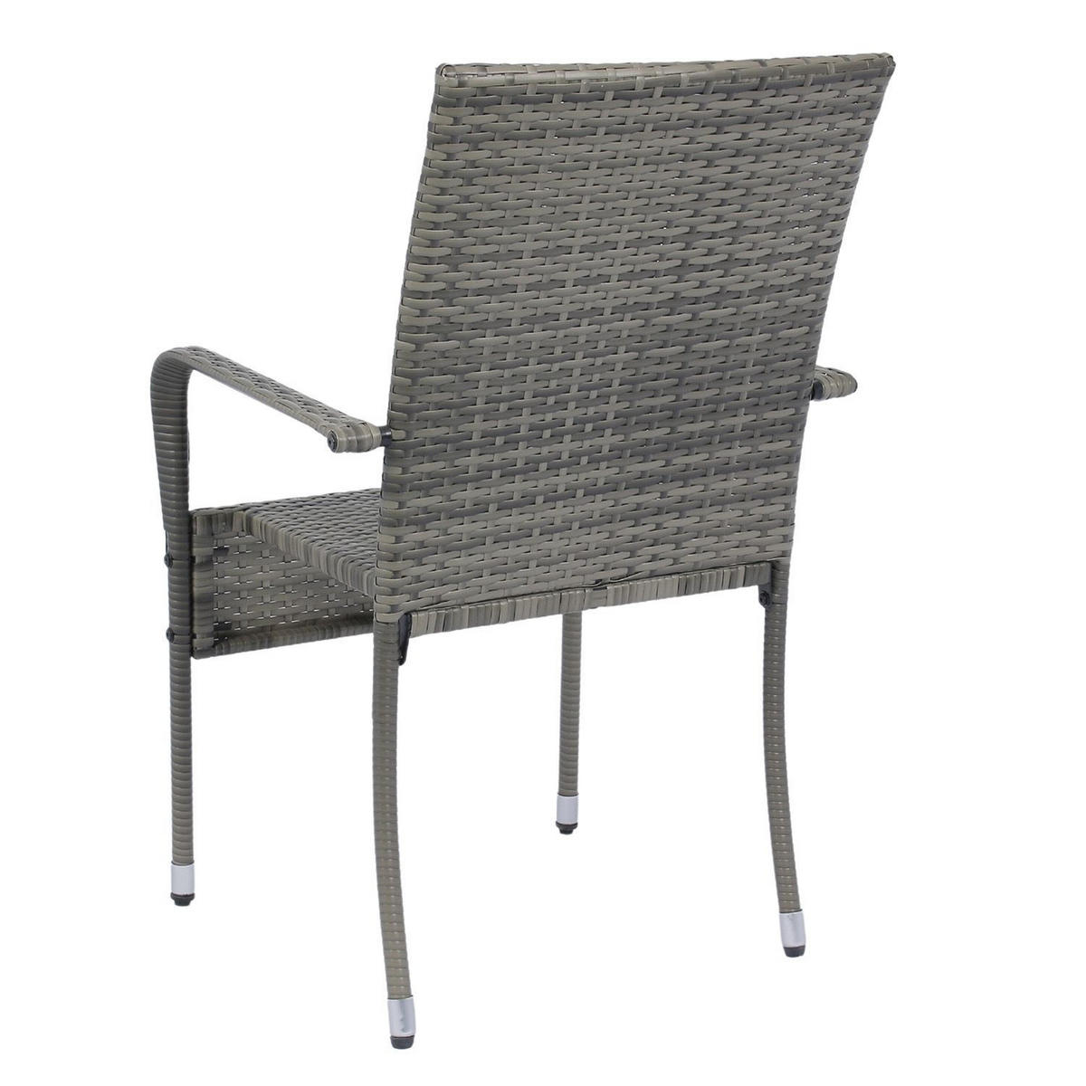 GARTENSTÜHLE Yoro 6er-Set - Grau, Kunststoff (50/90/50cm) - Juskys