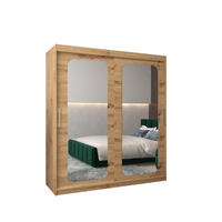 SCHWEBETÜRENSCHRANK 200/180/62 2-türig - Silberfarben/Eiche Artisan, Holz/Kunststoff (180/200/62cm) - MÖBEL KRYSPOL