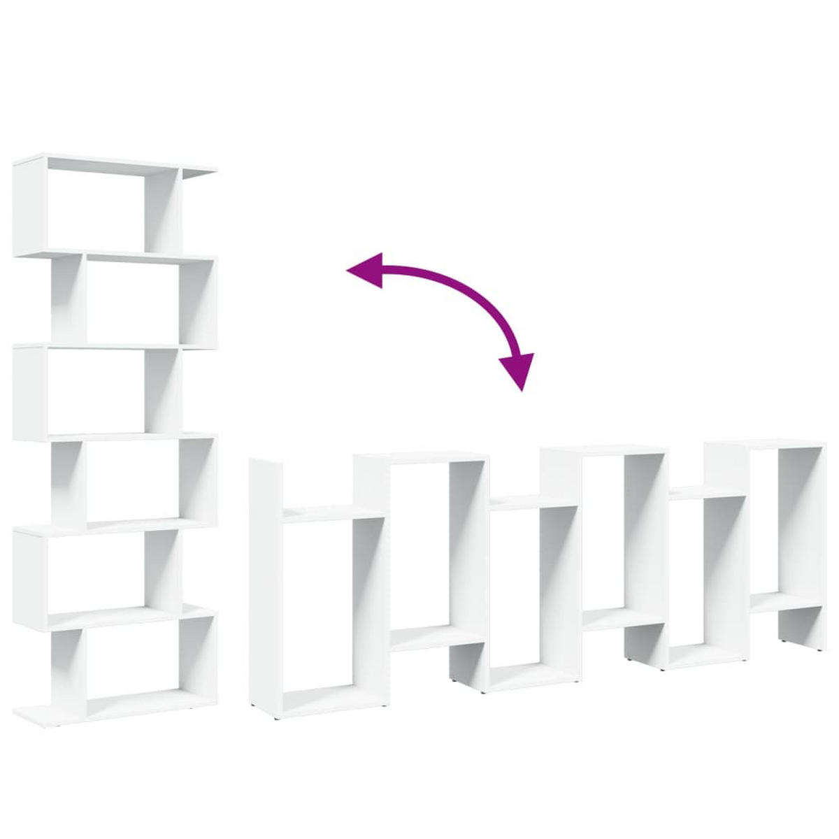 BÜCHERREGAL mit 6 Ebenen 70/24/193 cm aus Holzwerkstoff Weiß - Weiß, Holz (70/193/24cm) - vidaXL