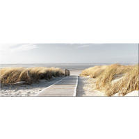 GLASBILD 80x30 cm Strand und Meer - Beige, Glas (80/30cm) - artissimo