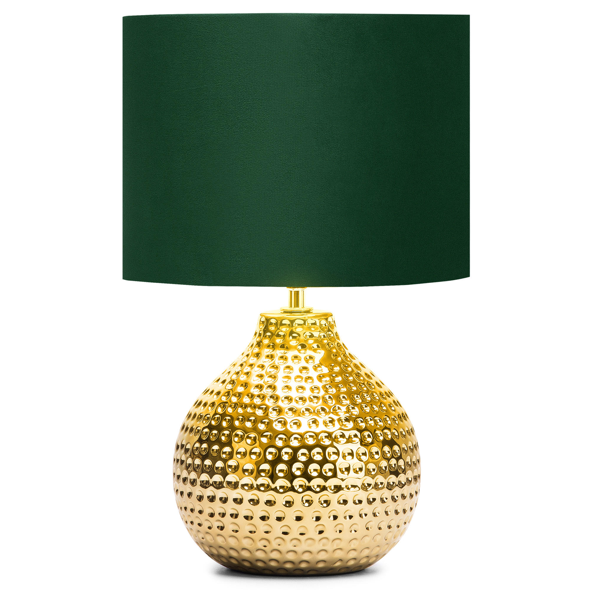 TISCHLEUCHTE NIPER, Tischlampe, Gold, Grün - Goldfarben/Grün, Keramik/Textil (24/24/38cm) - KONSIMO®