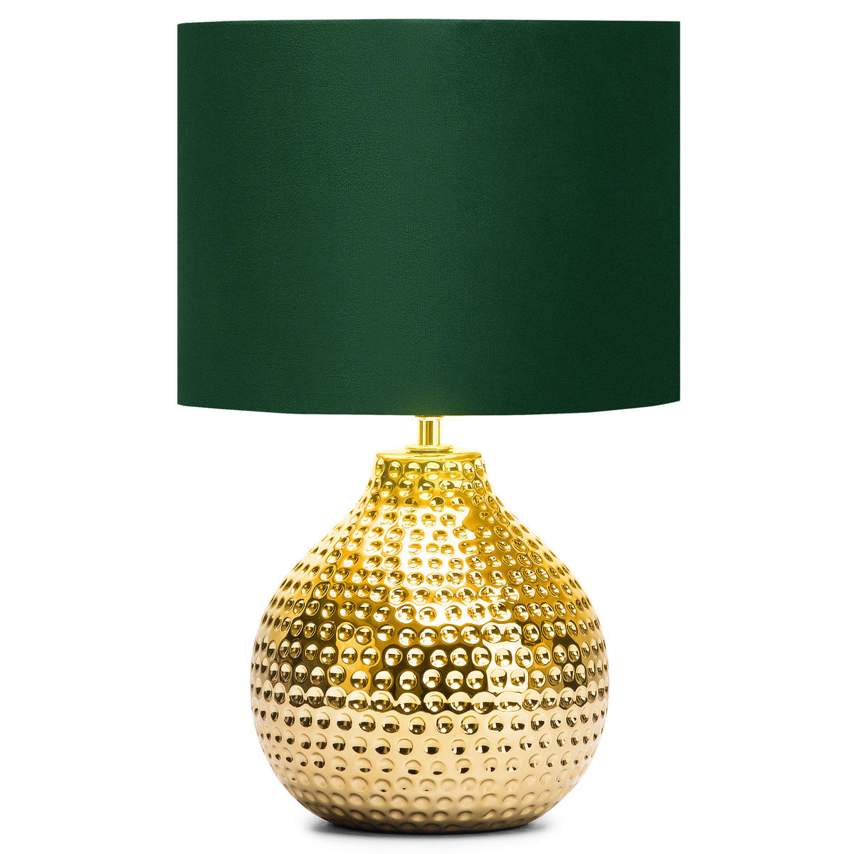 TISCHLEUCHTE NIPER, Tischlampe, Gold, Grün - Goldfarben/Grün, Keramik/Textil (24/24/38cm) - KONSIMO®