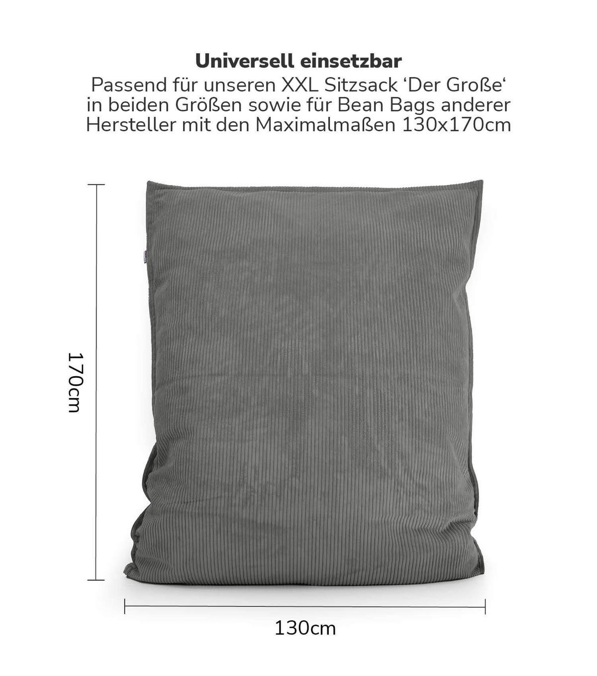 SITZSACK BEZUG Das Kuschel-Cover - Anthrazit, Textil (130/20/170cm) - Mokebo