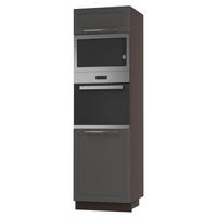BACKOFEN-HOCHSCHRANK Kvantum D14/RU/60/207 Graphit Matt / Lava Matt 60 / 59 / 207cm - Dunkelgrau/Graphitfarben, Holz/Holzwerkstoff (60/207/59cm) - Feldmann-Wohnen