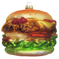 CHRISTBAUMSCHMUCK Cheeseburger Mehrfarbig 9cm (Glas / 1 Stk.) - Multicolor, Glas (10/9/10cm) - Krebs Glas Lauscha