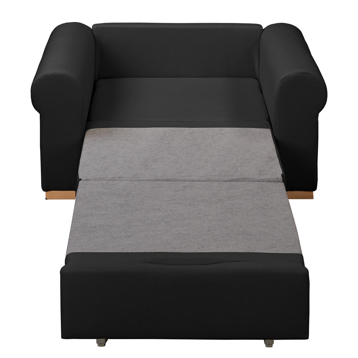 SCHLAFSOFA mit Husse - Dunkelgrau/Buchefarben, Buchenholz/Textil (125/90/90cm) - home24