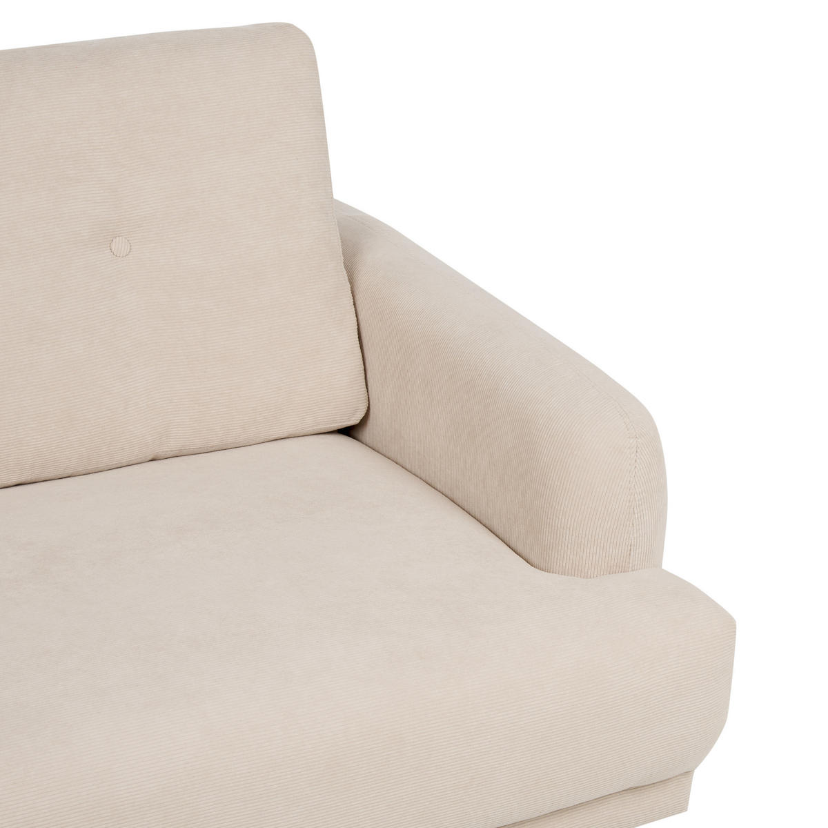 3-SITZER-SOFA Cord beige Tuve - Hellbraun/Beige, Textil (199/85/90cm) - Beliani