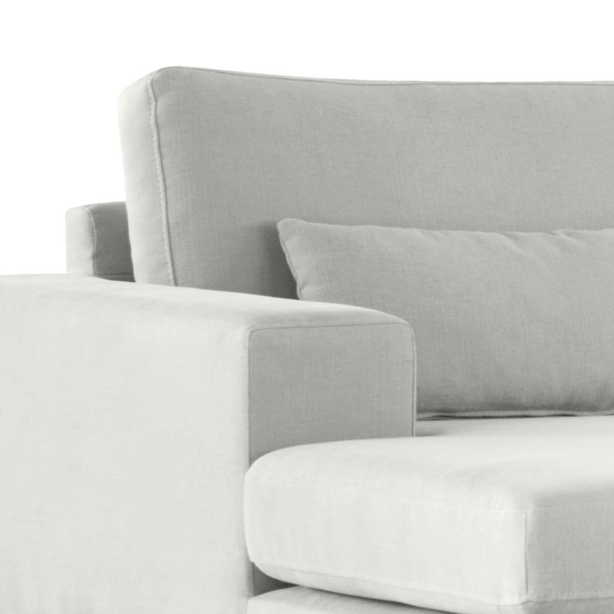 WOHNLANDSCHAFT mit Longchair - Eichefarben/Grau, Naturmaterialien/Eichenholz (371/81/219cm) - home24