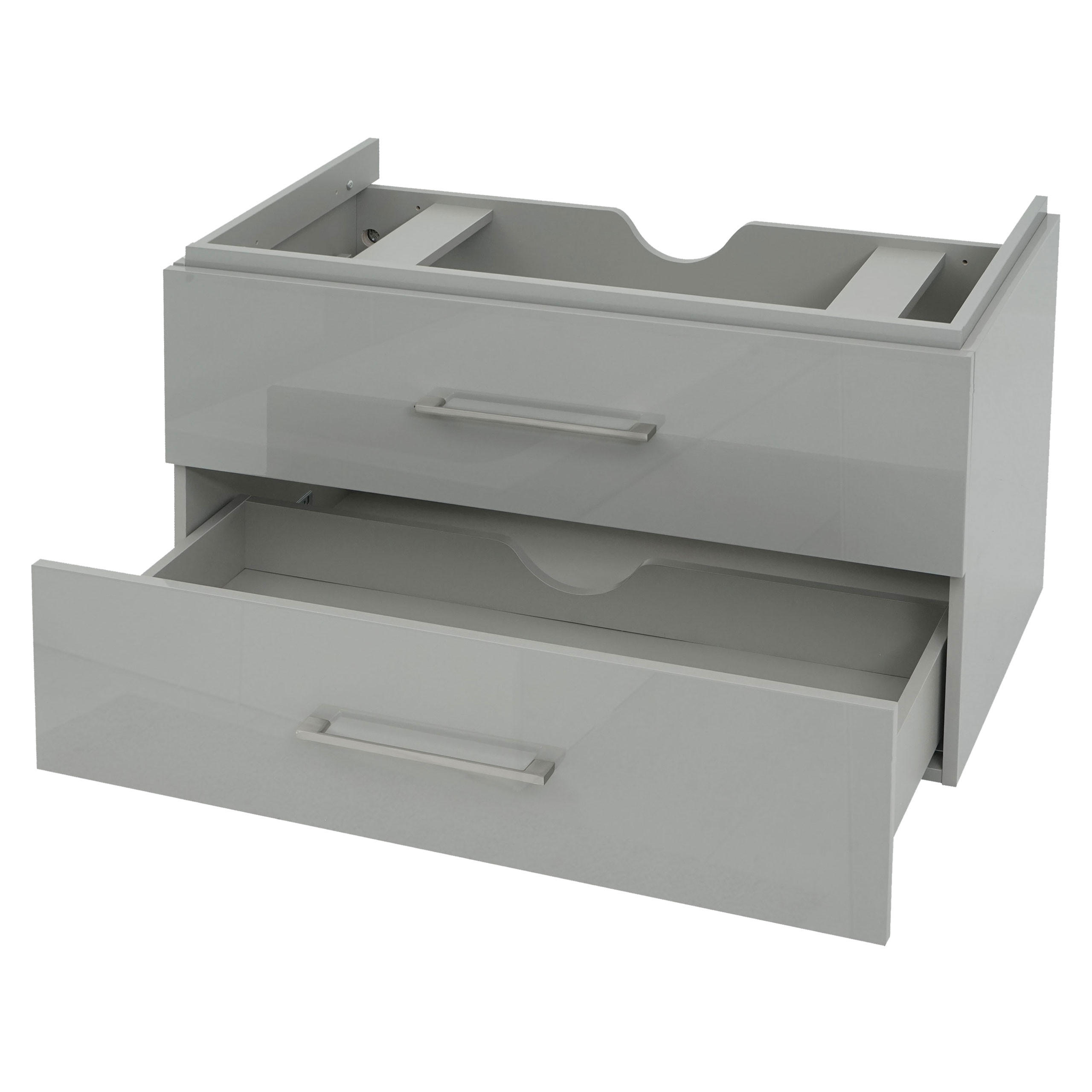 WASCHBECKENUNTERSCHRANK PREMIUM Grau - Grau, Holz (89/54/46cm) - MCW