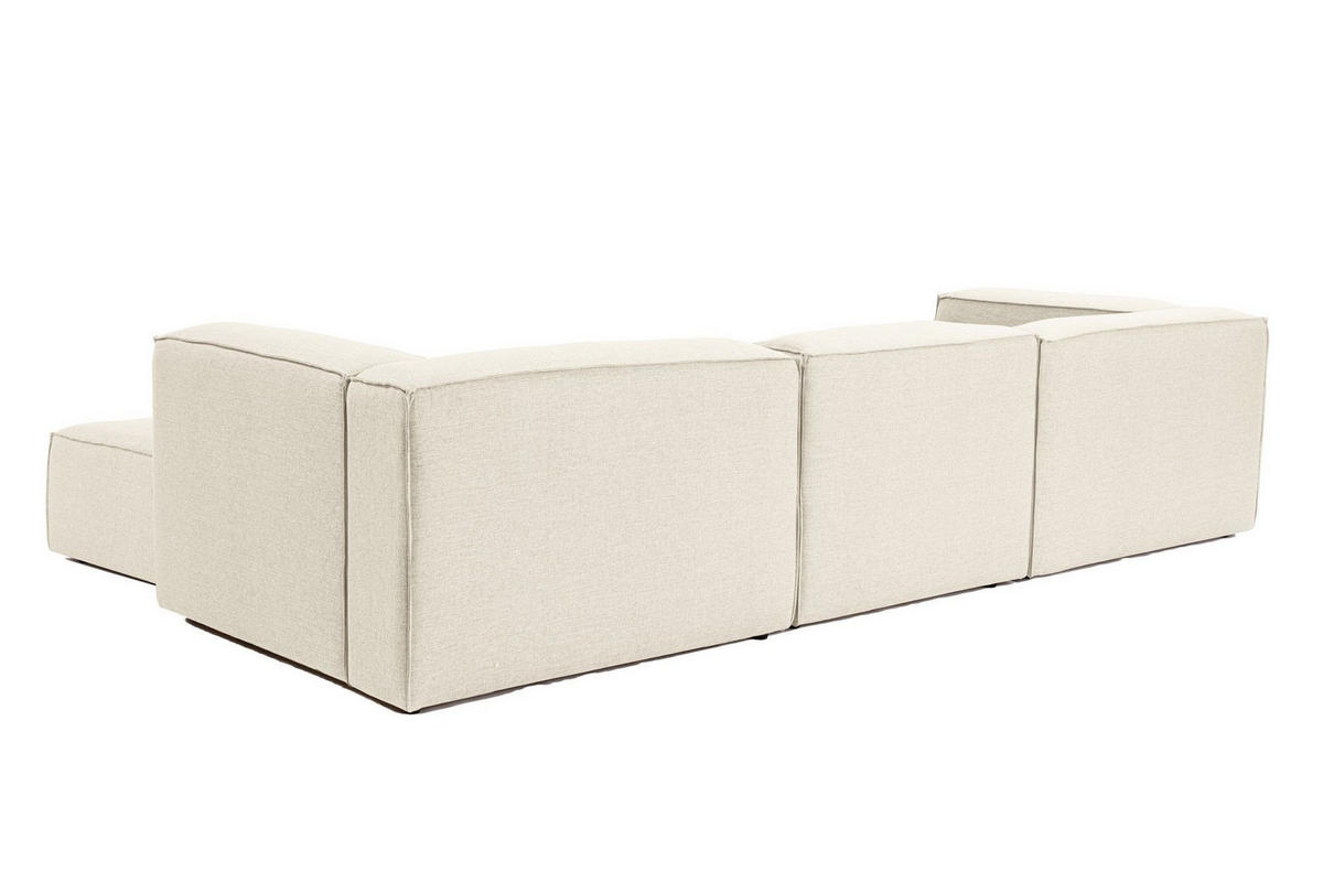 ECKSOFA beidseitig montierbar - Beige/Schwarz, Holz/Kunststoff (296/185cm) - myHomelando