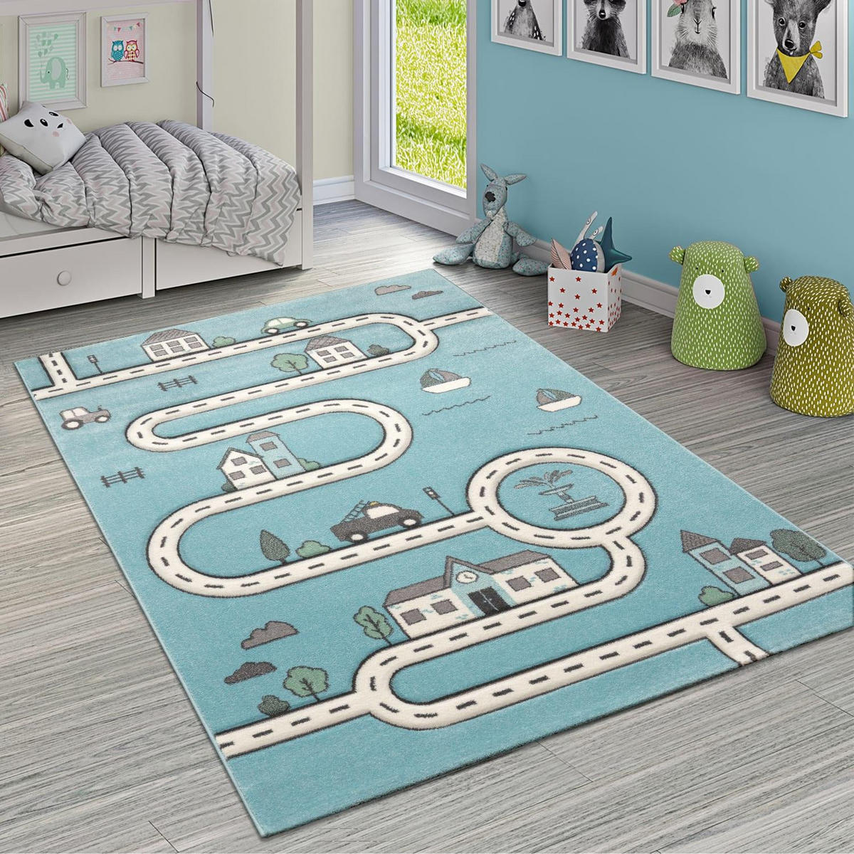 KINDERTEPPICH 80/150 DIAMOND 710 - Blau, Kunststoff (80/150cm) - Paco Home