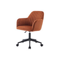 BÜROSTUHL ohne Armlehnen - 59 cmcm x 61.5 cmcm - Samt, Stoff - Terracotta - ELEANA - Terracotta, Textil (59/89/61.5cm) - Vente-Unique