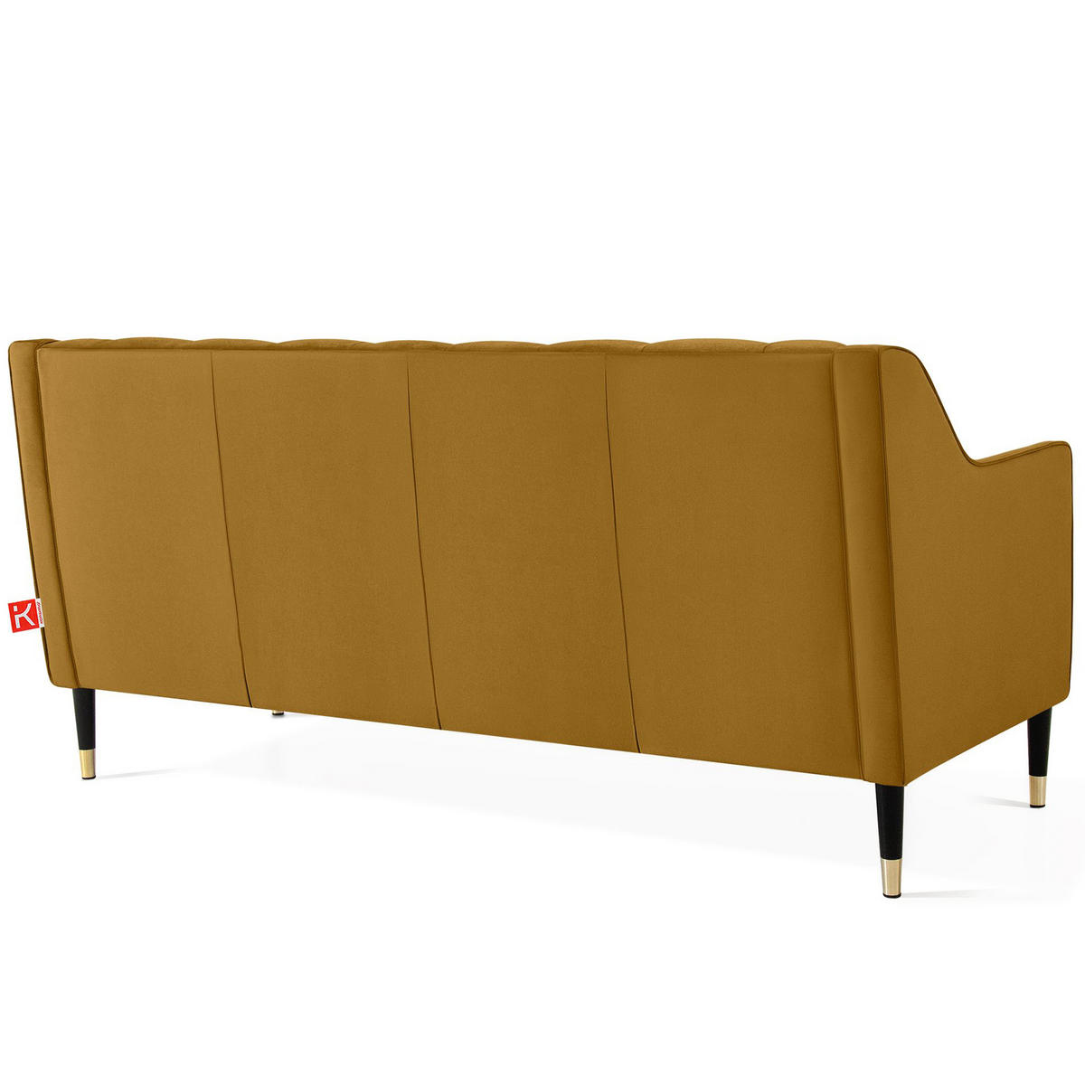 2-SITZER-SOFA NOMUS gesteppt, Gelb - Wengefarben/Gelb, Holzwerkstoff (170/78/80cm) - KONSIMO®