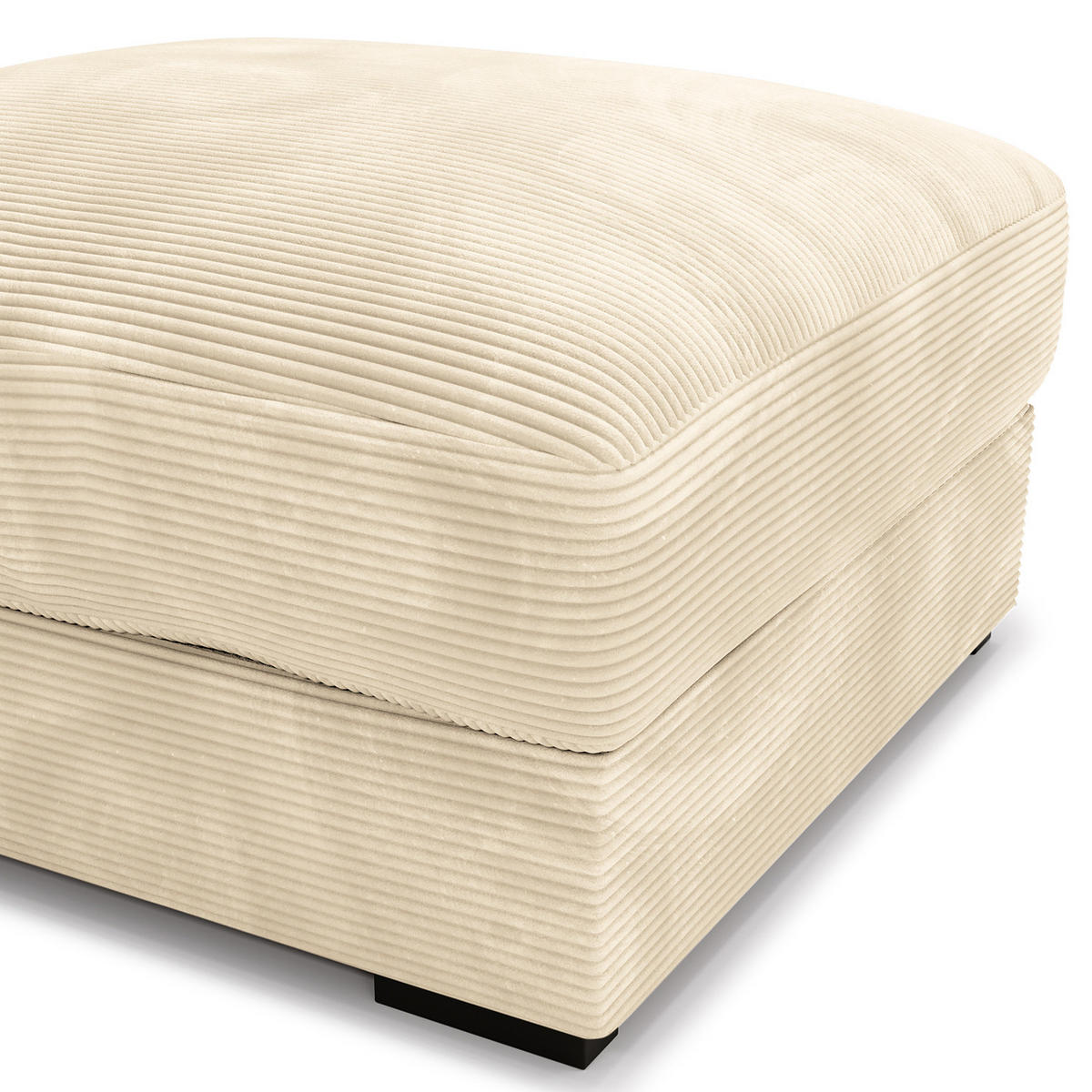 POLSTERHOCKER - Creme/Schwarz, Kunststoff/Textil (92/42/92cm) - home24