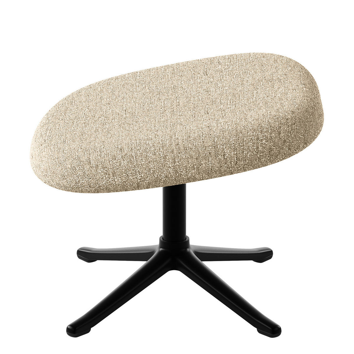 POLSTERHOCKER - Taupe/Schwarz, Textil/Metall (53/37/46cm) - home24