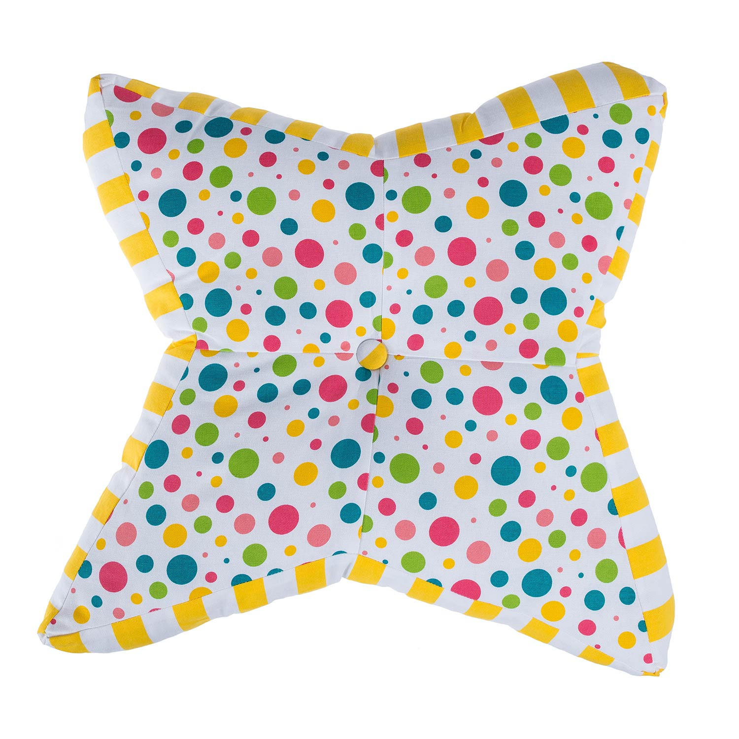 BODENKISSEN Stern, bunte Punkte & gelbe Streifen 70/48/7 cm - Multicolor, Textil (70/48/7cm) - Homescapes