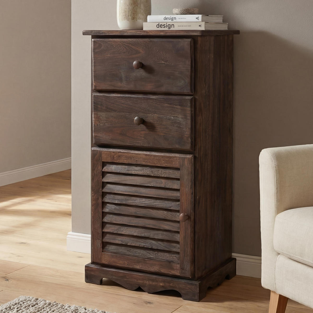 KOMMODE SCHRANK Braun - Braun, Holz (40/81/32cm) - MCW