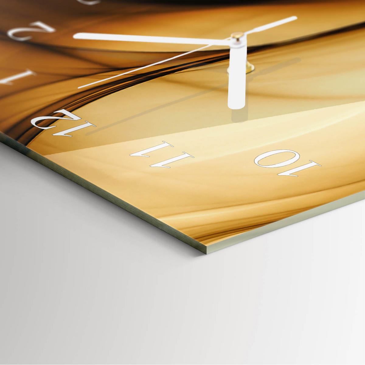 WANDUHR 30x60 cm - Abstraktion - Beige, Glas (30/60/0.4cm) - TULUP