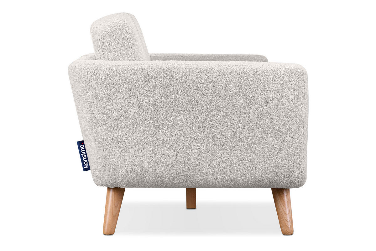 3-SITZER-SOFA TAGIO mit Armlehnen, Weiß - Braun/Weiß, Buchenholz/Textil (88/80/190cm) - KONSIMO®
