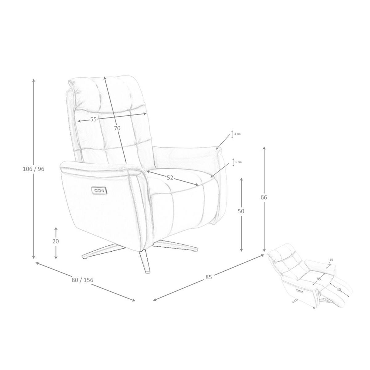 FERNSEHSESSEL Drehsessel aus braunem Leder 85/80/106 cm - Schwarz/Braun, Leder (85/106/80cm) - ANGEL CERDA