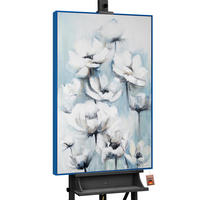 GEMÄLDE Blumige Zärtlichkeit Schattenfugenrahmen Blau 140x100 cm - Blau, Holz (140/100cm) - YS-art gallery