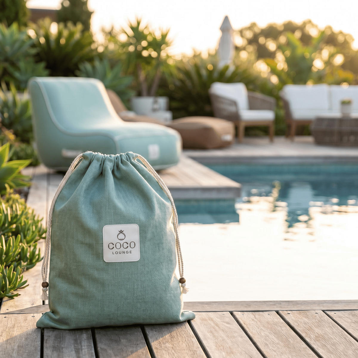 LOUNGESESSEL RIVIERA Grün - Mintgrün/Grün, Kunststoff/Textil (75/75/75cm) - Coco Lounge