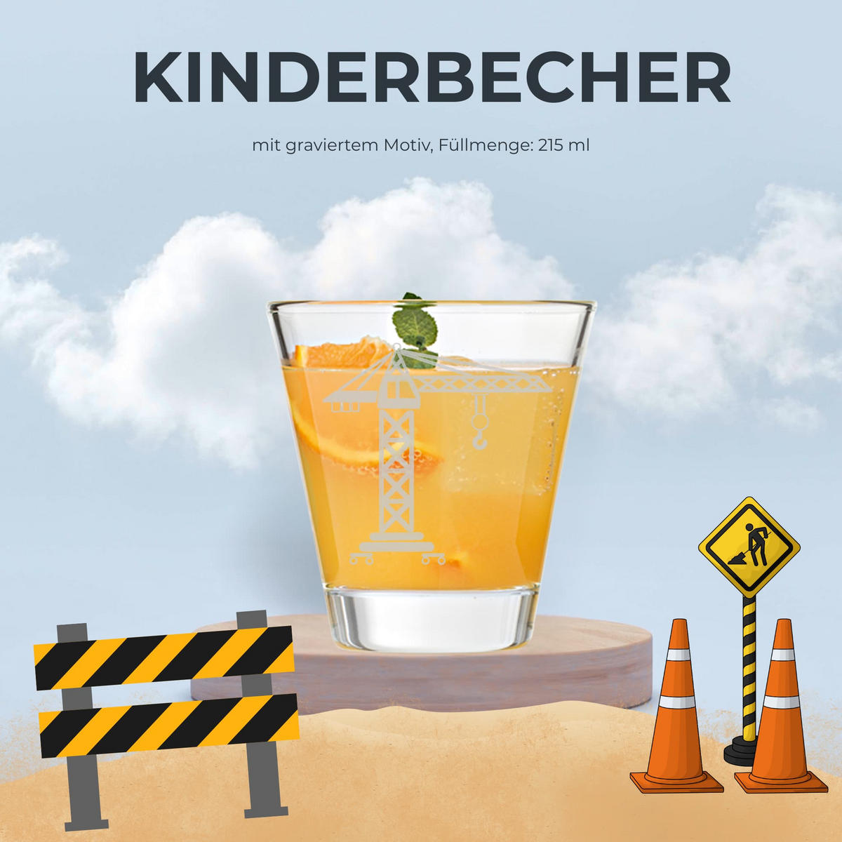 KINDERBECHER Kran transparent 215 ml - Transparent, Glas (0.215L) - LUXENTU