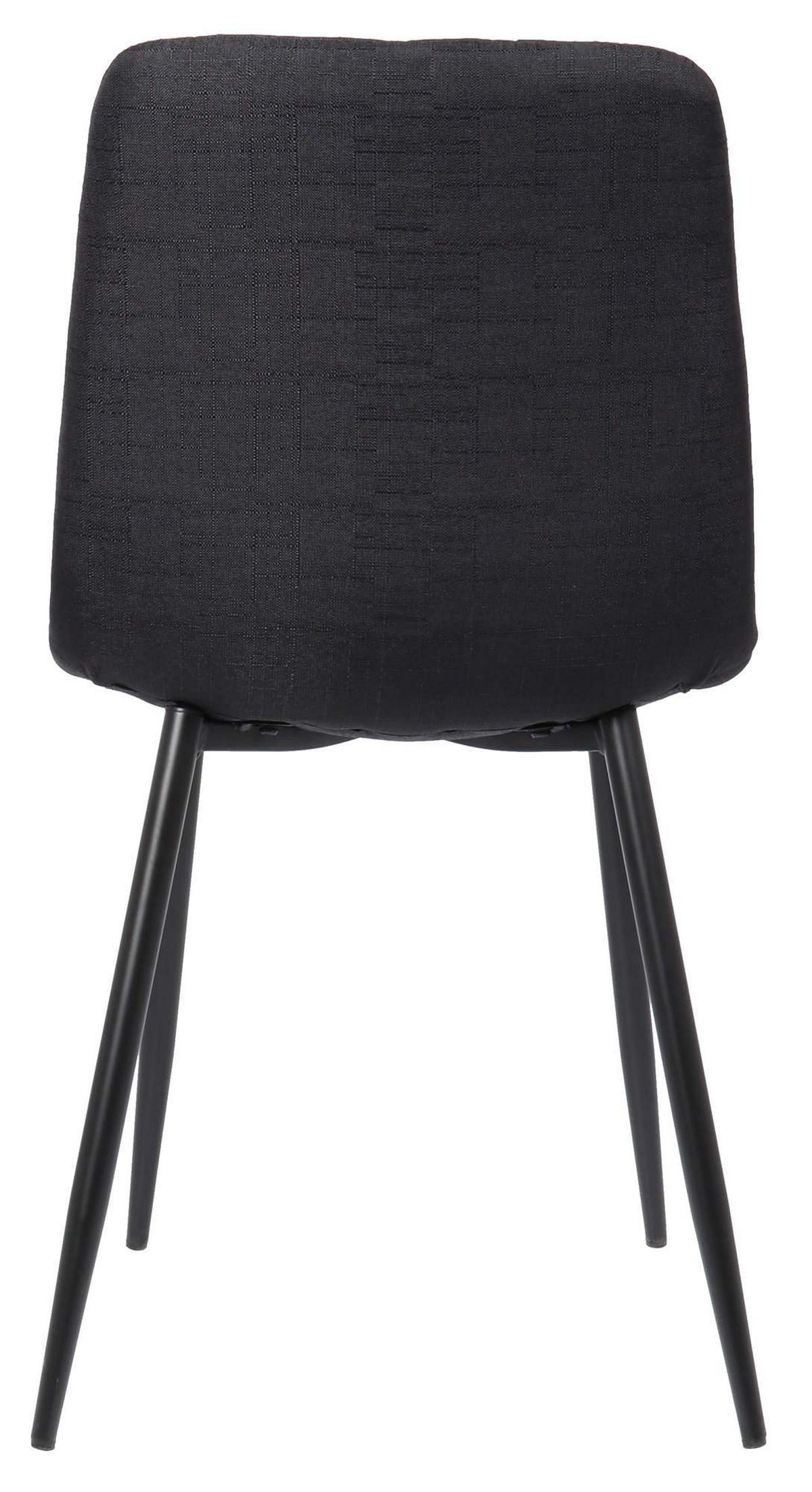 STÜHLE 4er-Set LENZ Stoff 88x45x53 cm schwarz Metall - Schwarz, Metall (45/88/53cm) - DELUKE