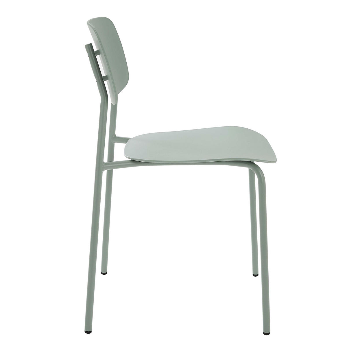 STÜHLE 2-tlg. aus Stahl und Kunststoff, Grün - Grün, Kunststoff/Metall (51/78/45cm) - Oviala